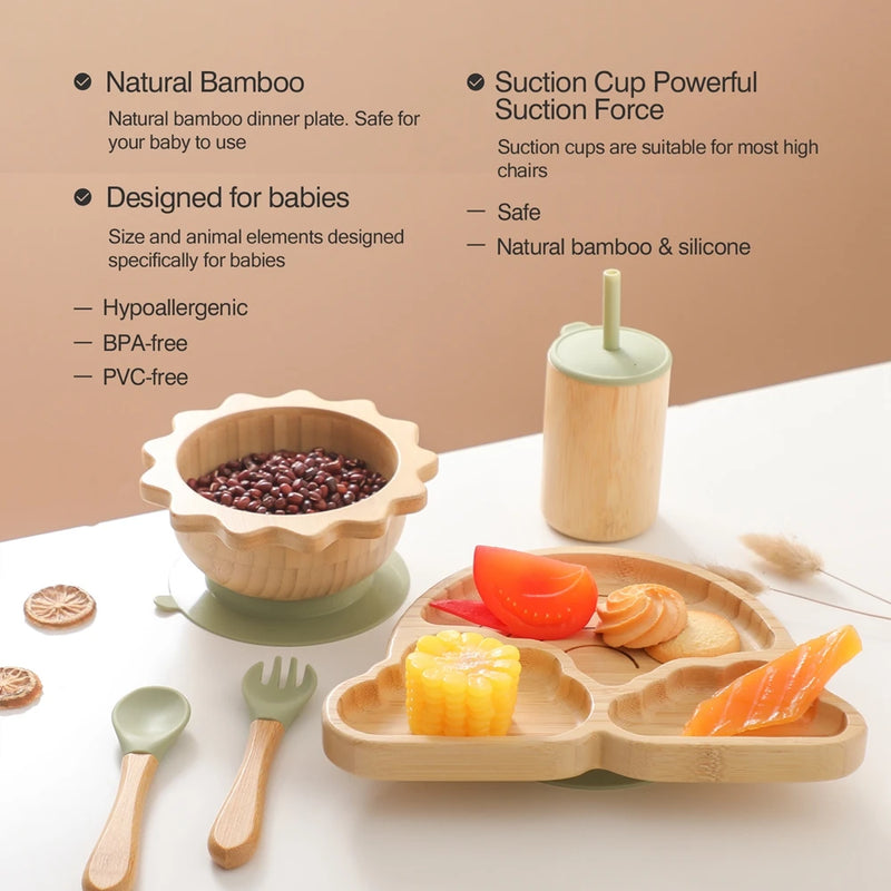 Kit Introdução Alimentar Silicone e Bambu | Kits com 1 a 5 peças